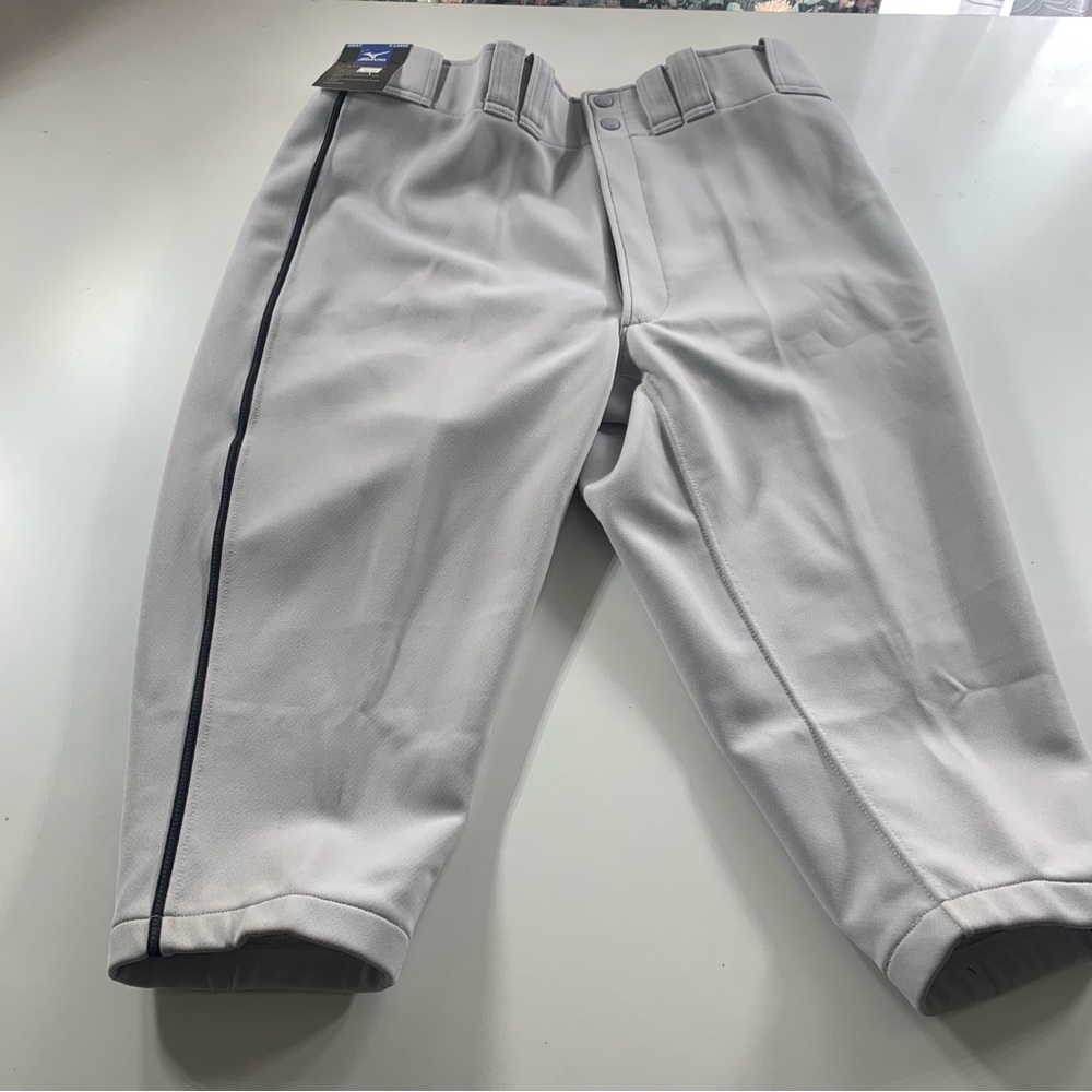 Mizuno Premier Adult X-Large Baseball Pants Short Knickers Pant Gray Black